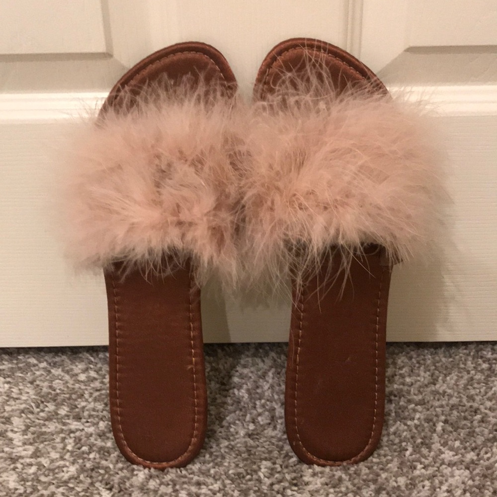 Feather slippers